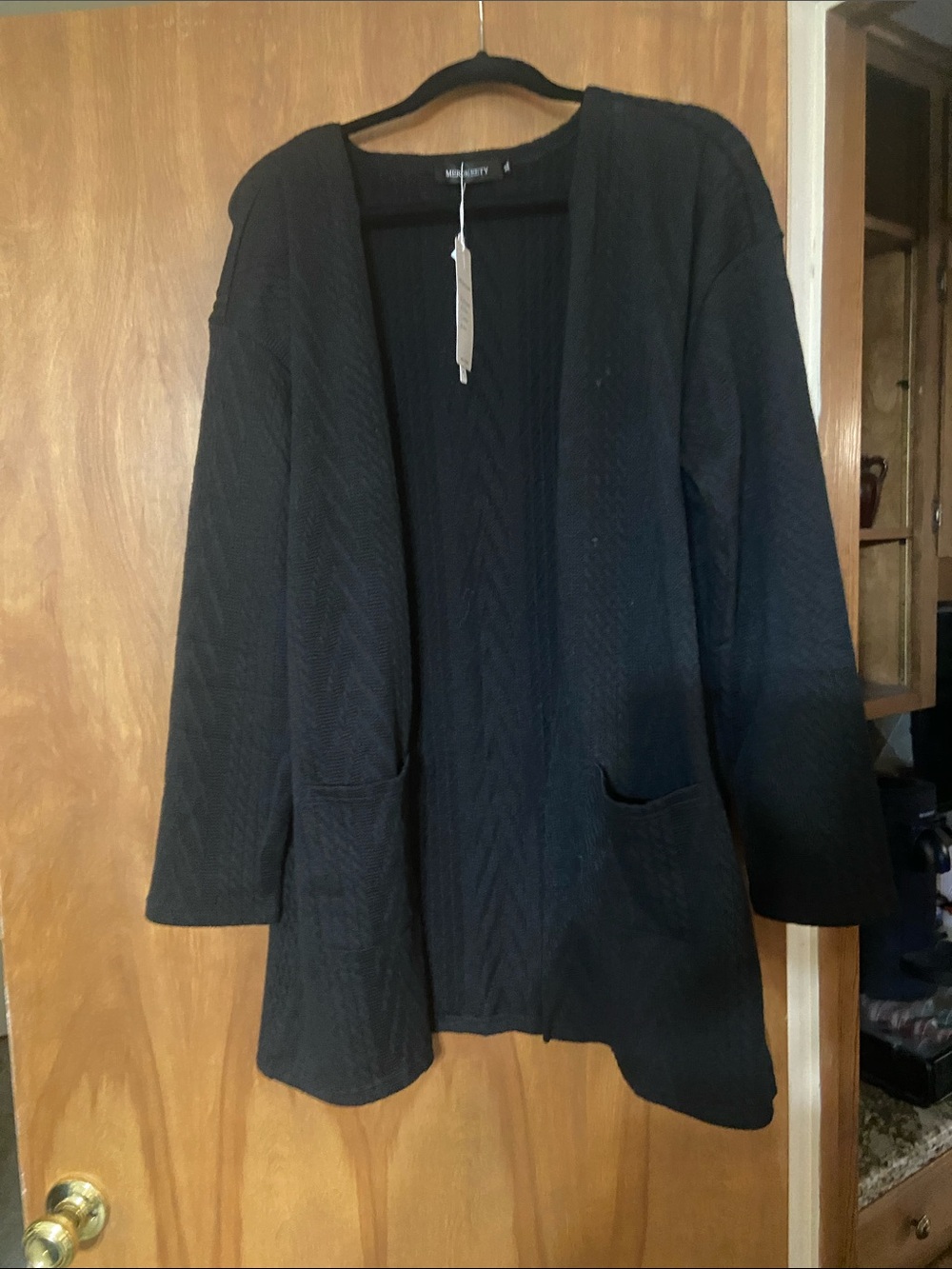 Market & Spruce Open-Front Black Cardigan Sweater
